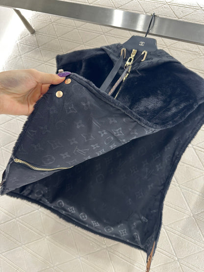 Hooded plush camisole vest