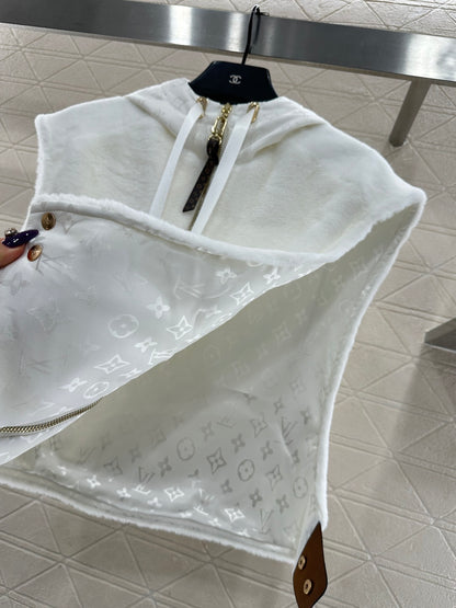 Hooded plush camisole vest