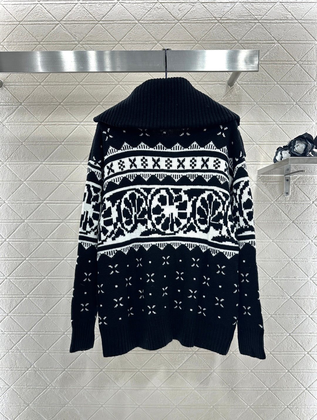 Collar Zipper Fel Island Knitted Coat