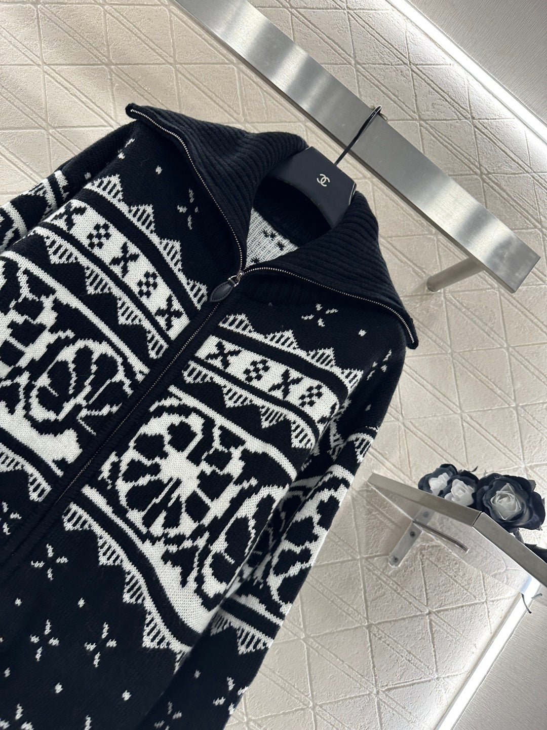 Collar Zipper Fel Island Knitted Coat