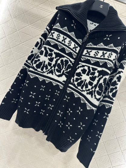 Collar Zipper Fel Island Knitted Coat