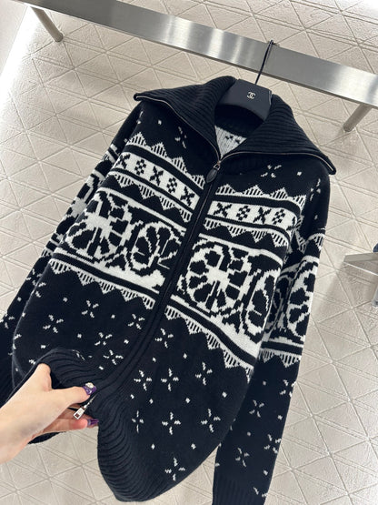 Collar Zipper Fel Island Knitted Coat