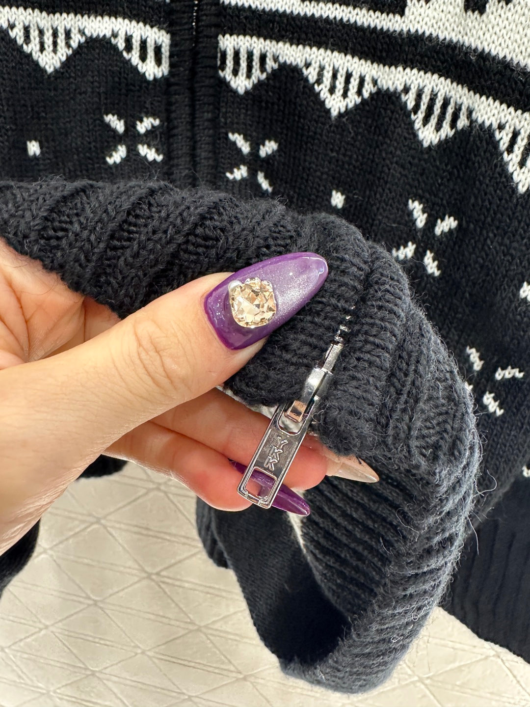 Collar Zipper Fel Island Knitted Coat