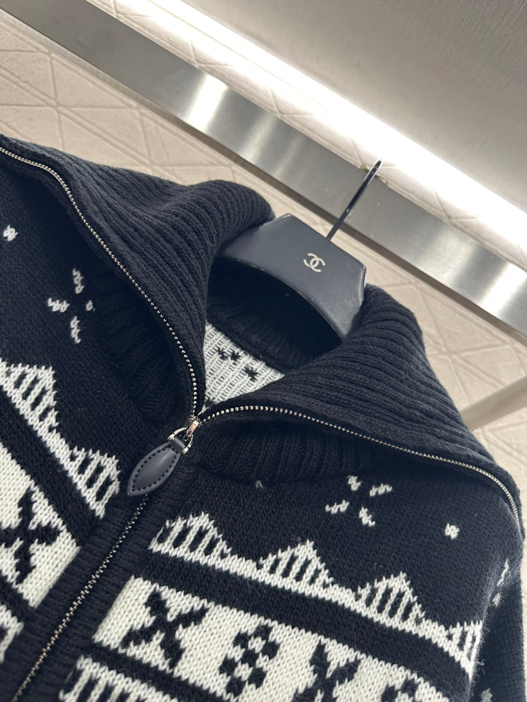 Collar Zipper Fel Island Knitted Coat