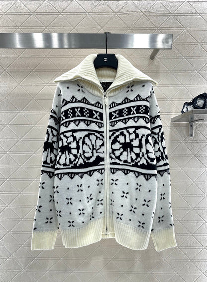 Collar Zipper Fel Island Knitted Coat