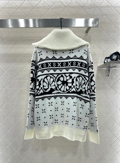 Collar Zipper Fel Island Knitted Coat