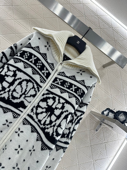 Collar Zipper Fel Island Knitted Coat