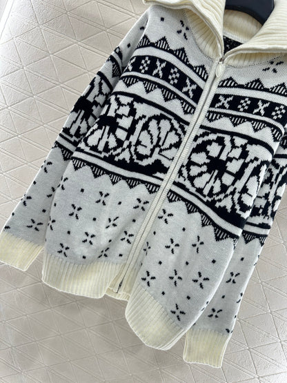 Collar Zipper Fel Island Knitted Coat