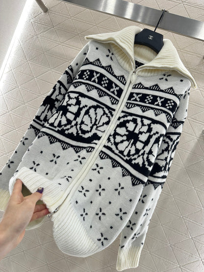 Collar Zipper Fel Island Knitted Coat