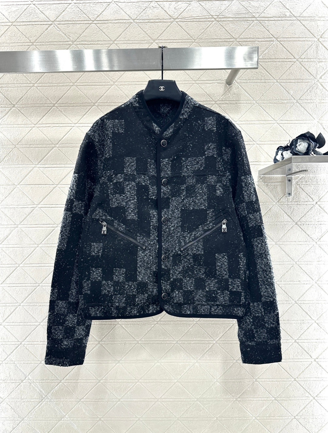 Plaid jacquard jacket