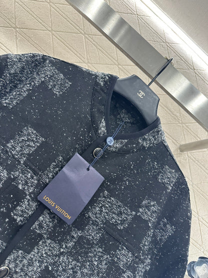 Plaid jacquard jacket