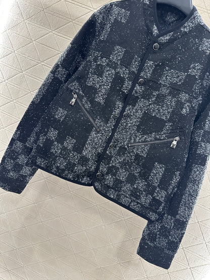 Plaid jacquard jacket