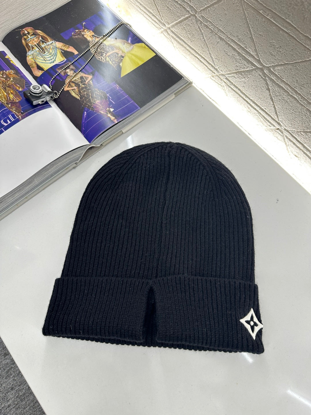 Logo cashmere knitted hat