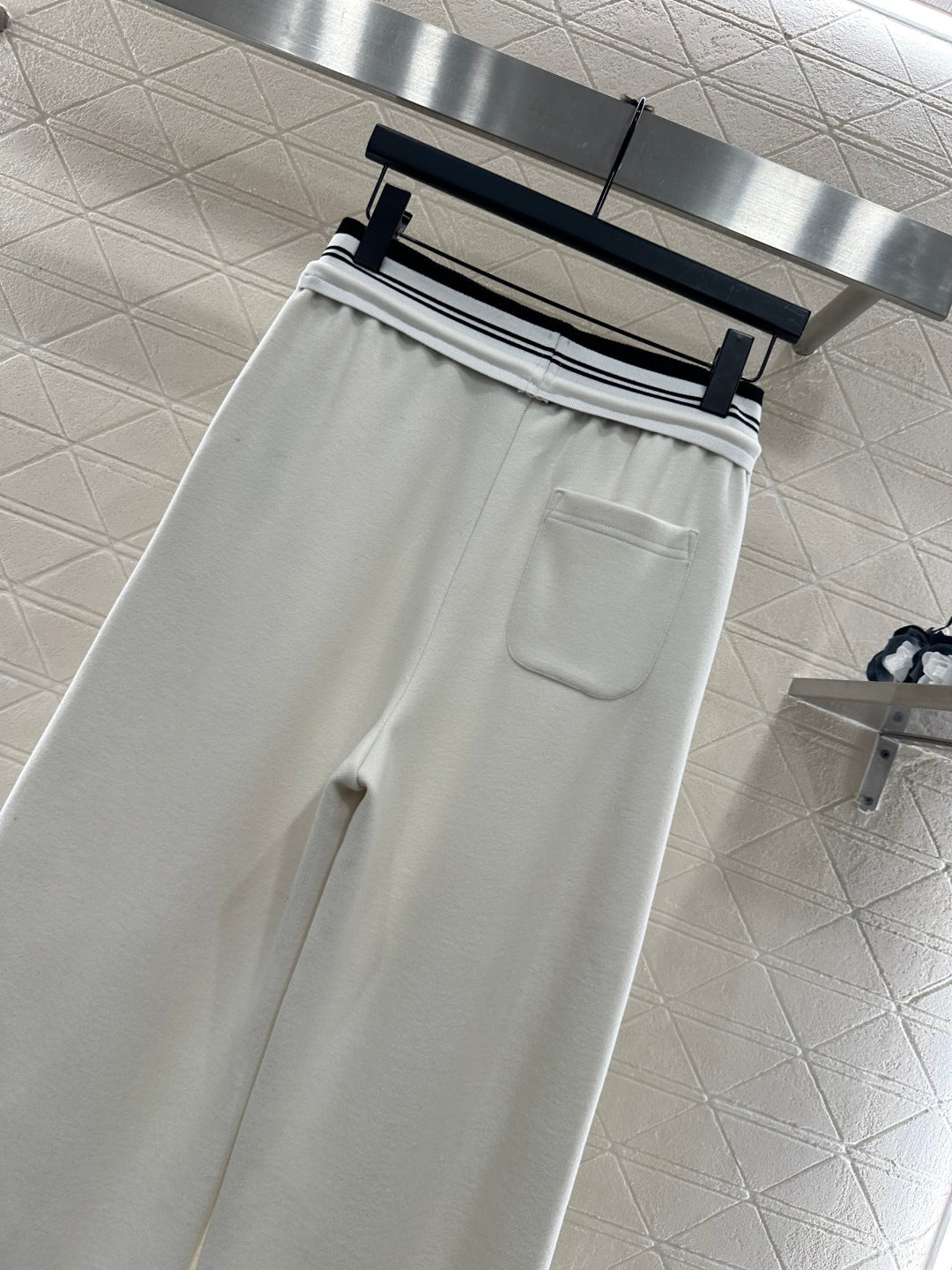 High waisted woven belt drawstring wide leg pants