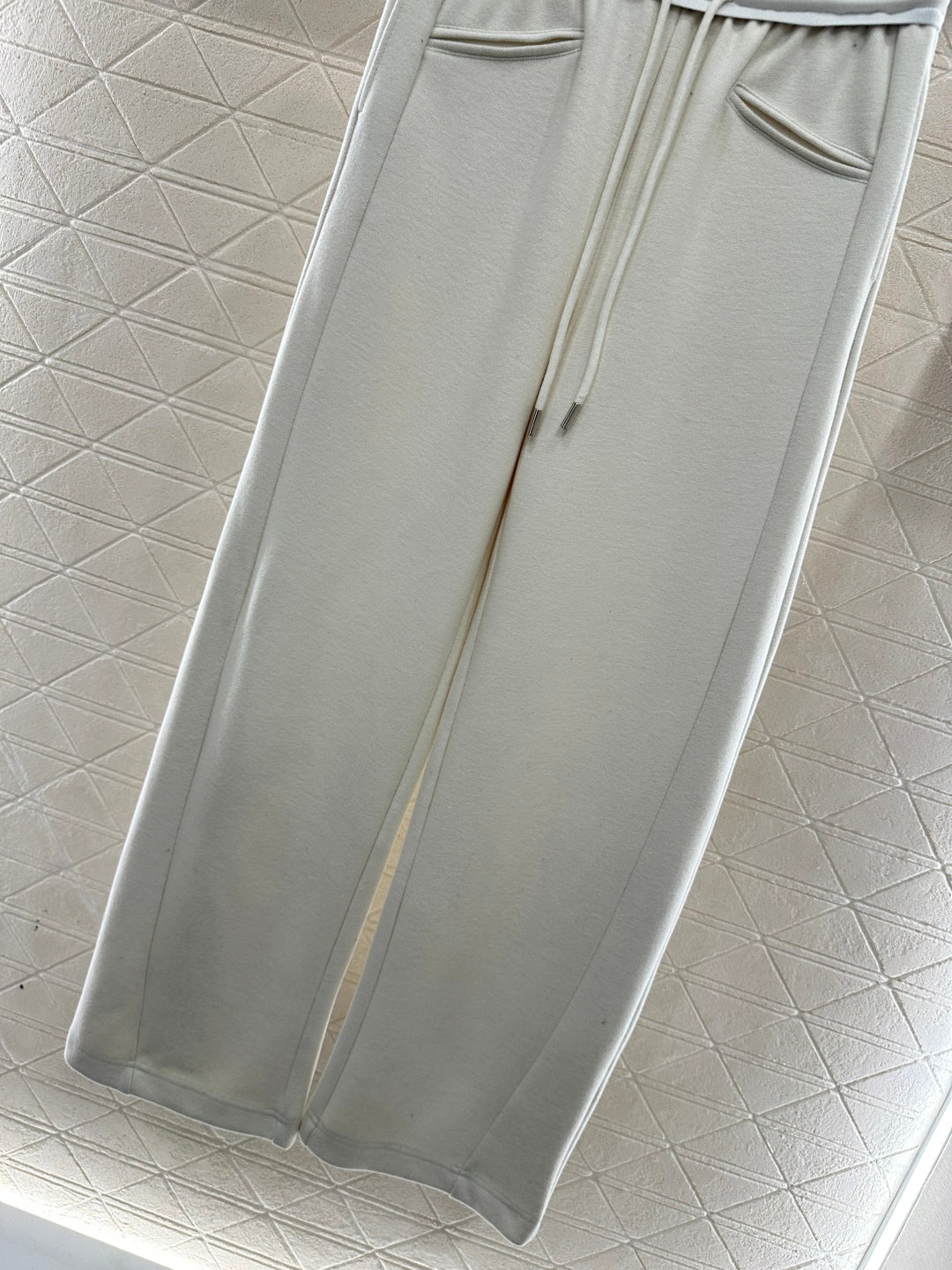 High waisted woven belt drawstring wide leg pants