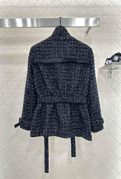 Knitted waistband dress jacket