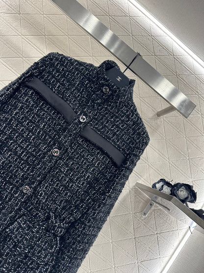 Knitted waistband dress jacket