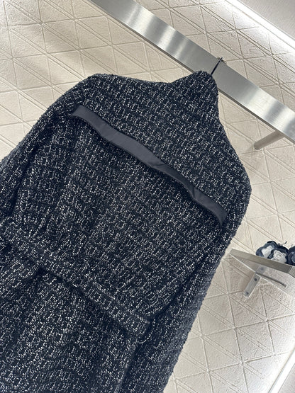 Knitted waistband dress jacket