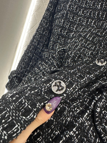 Knitted waistband dress jacket