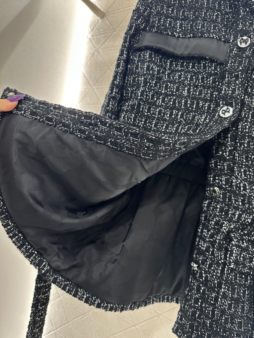 Knitted waistband dress jacket