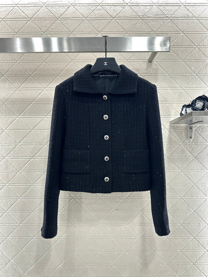 Plaid coarse floral bead dress jacket