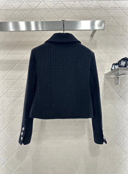 Plaid coarse floral bead dress jacket