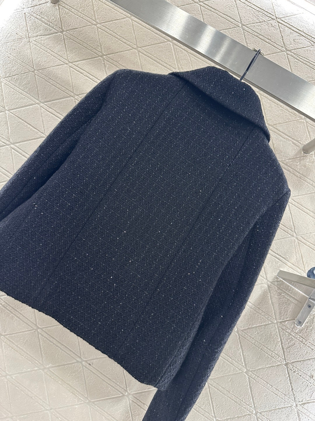 Plaid coarse floral bead dress jacket