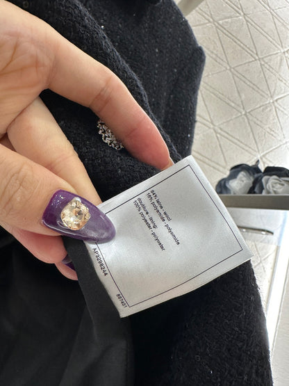 Plaid coarse floral bead dress jacket