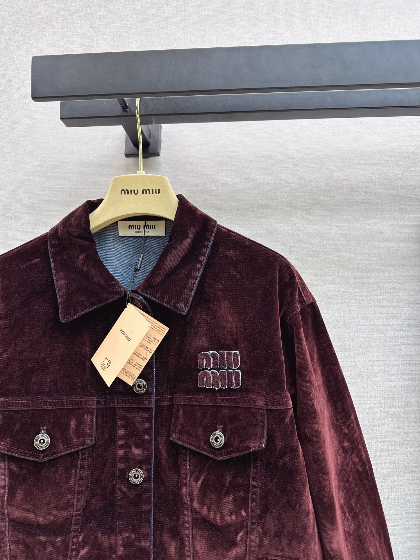 Velvet off shoulder jacket