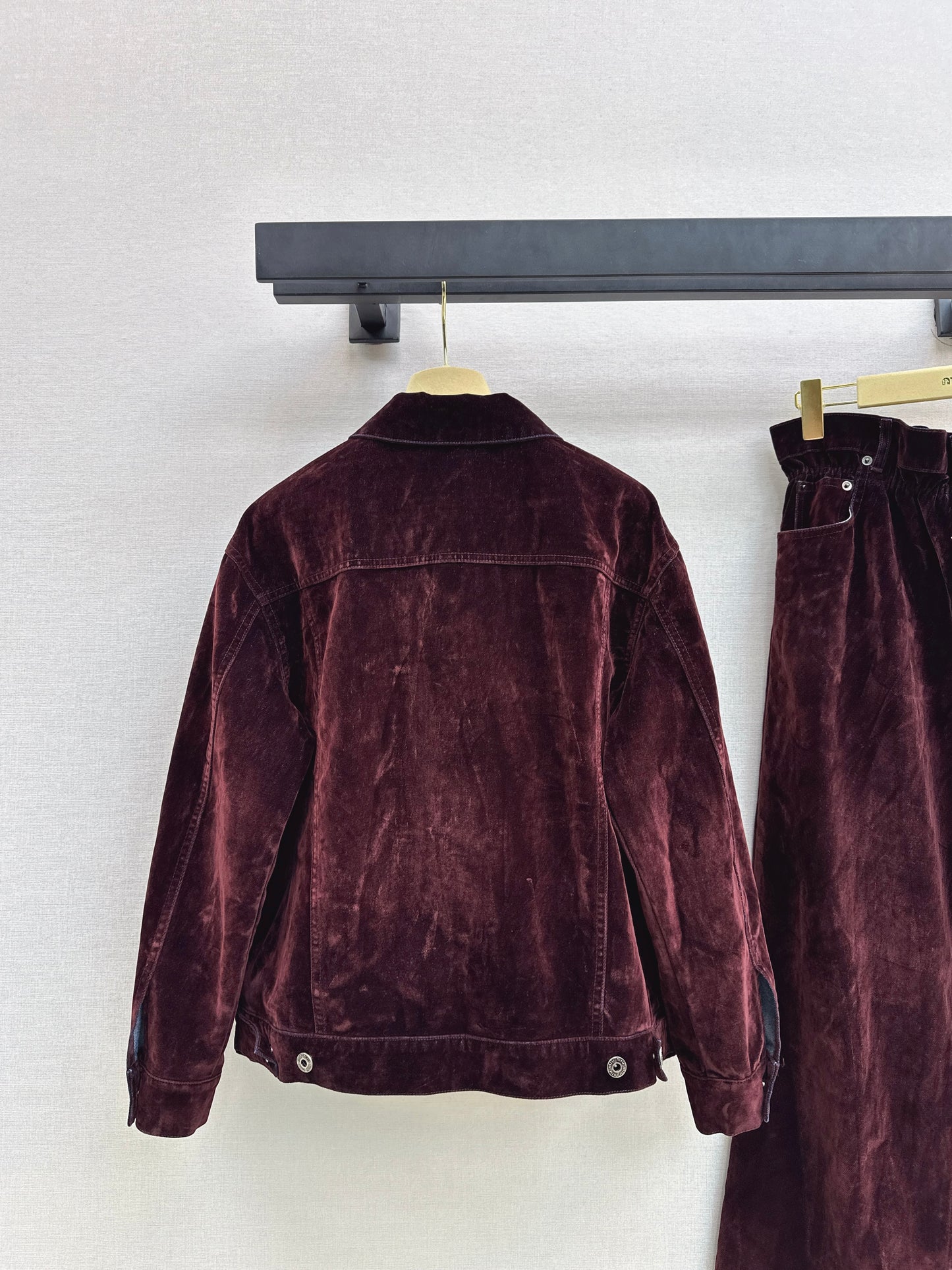 Velvet off shoulder jacket