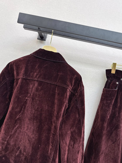 Velvet off shoulder jacket