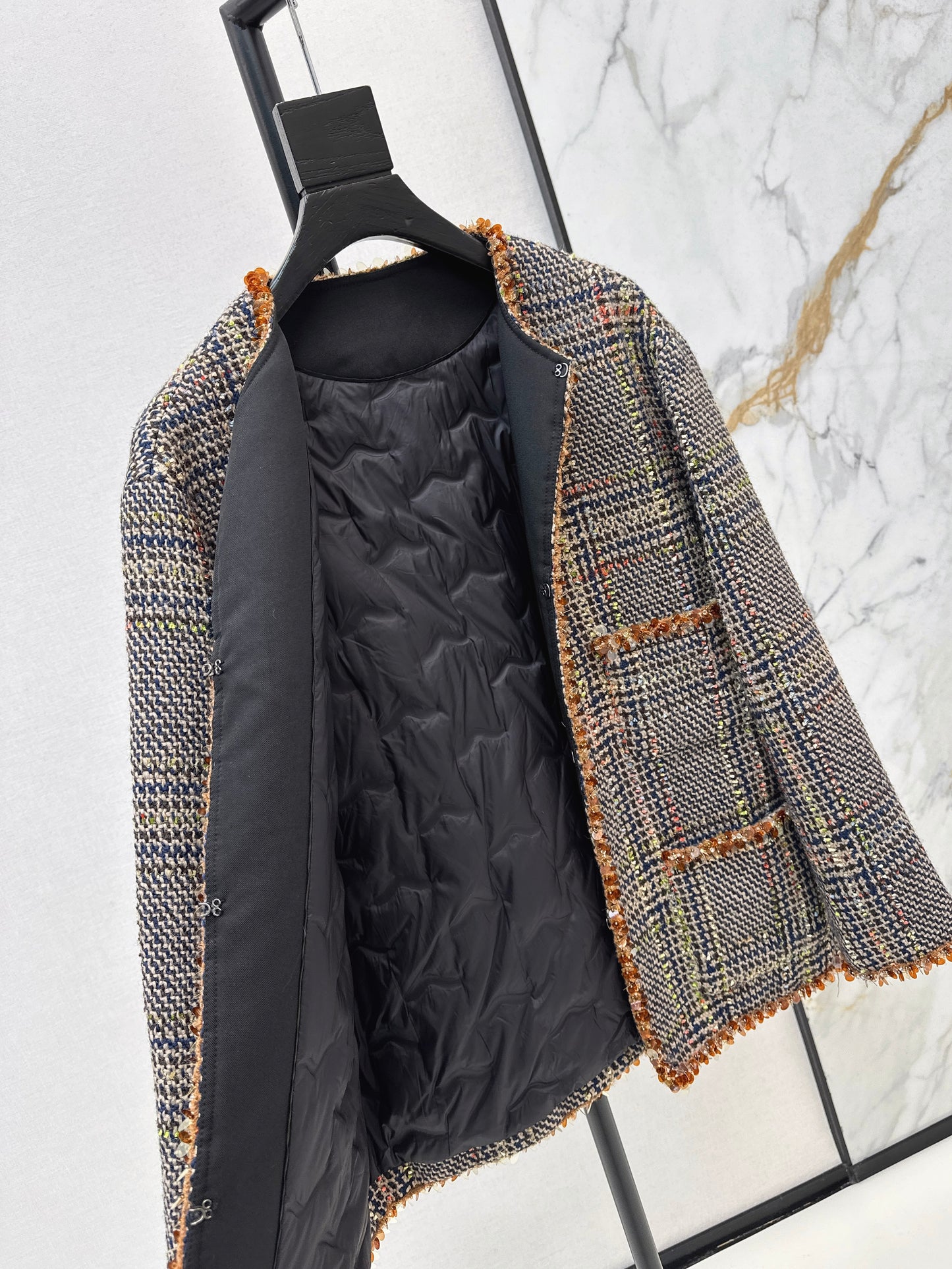 Woolen woolen white goose down jacket