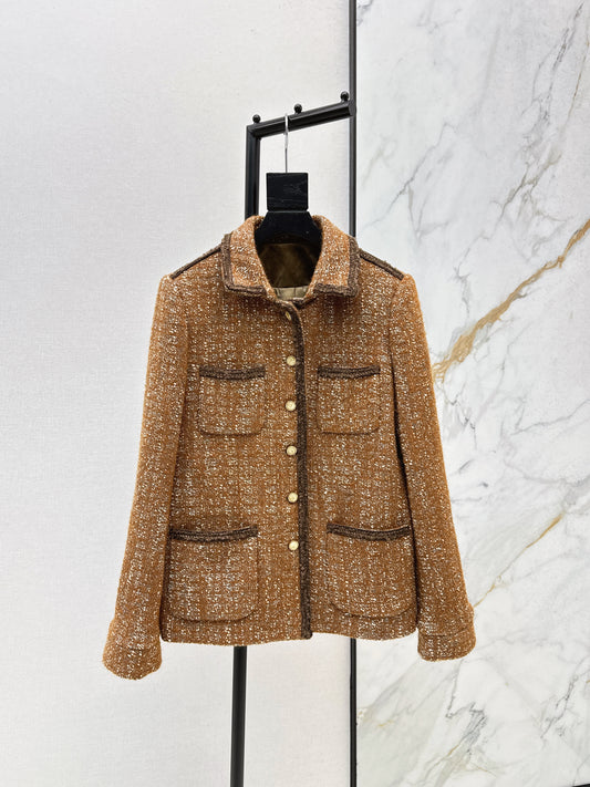 Woven woolen woolen woolen coat