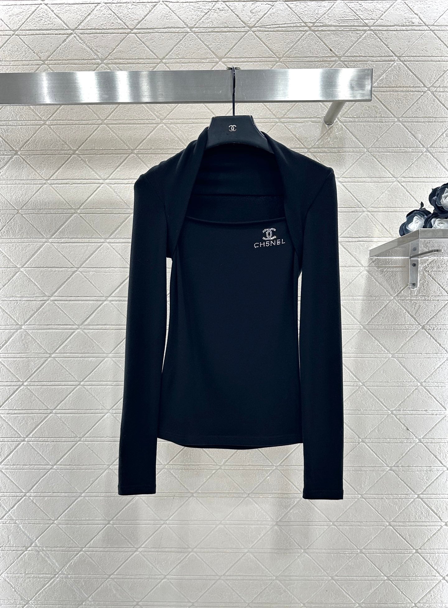 Slim fit rhinestone top