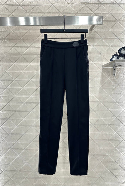 Side waist zipper high elasticity pants