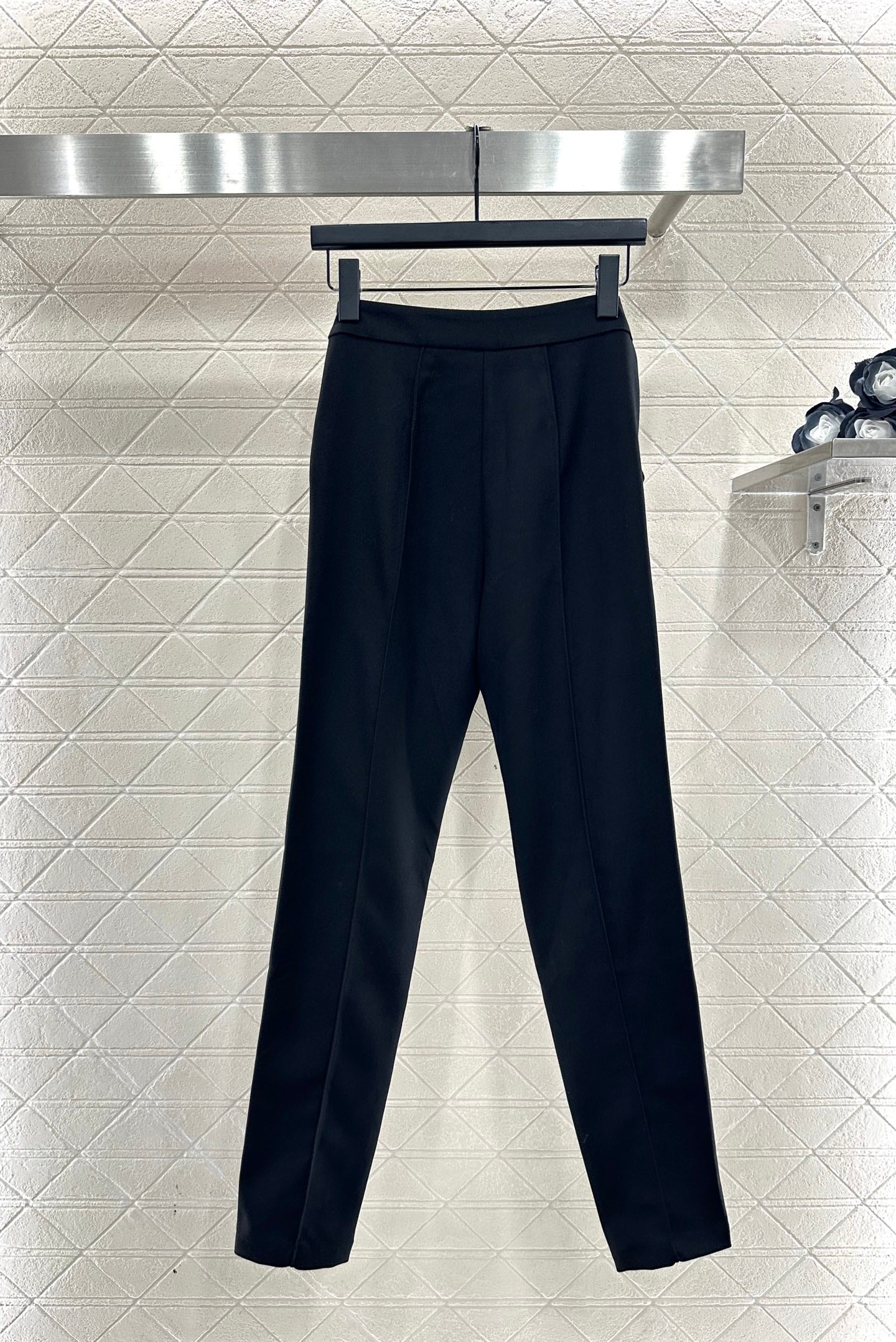 Side waist zipper high elasticity pants