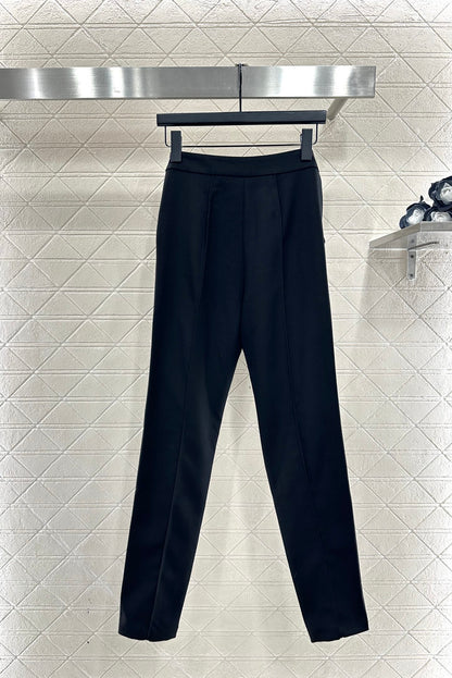Side waist zipper high elasticity pants