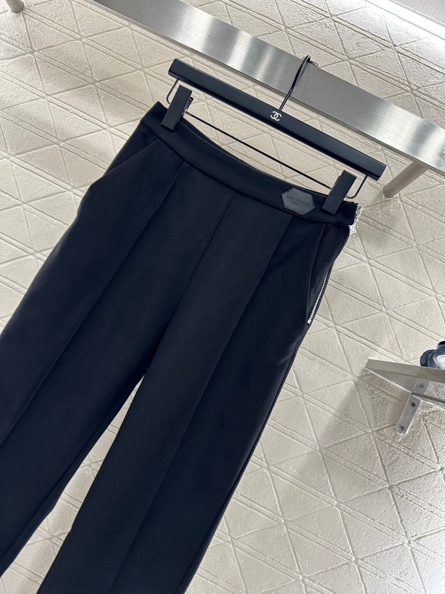 Side waist zipper high elasticity pants