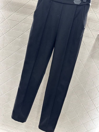 Side waist zipper high elasticity pants