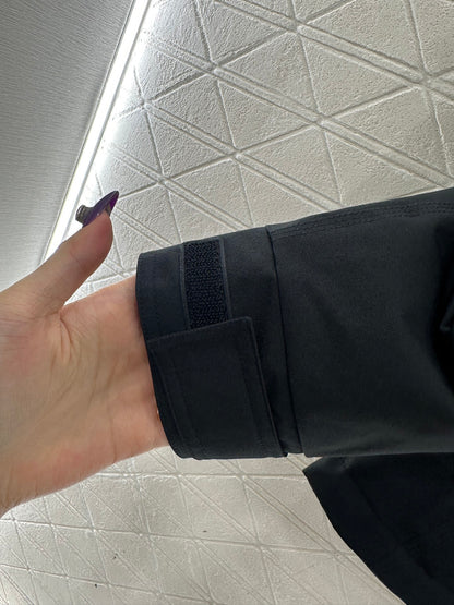 Hooded waist belt down jacket