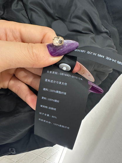 Hooded waist belt down jacket