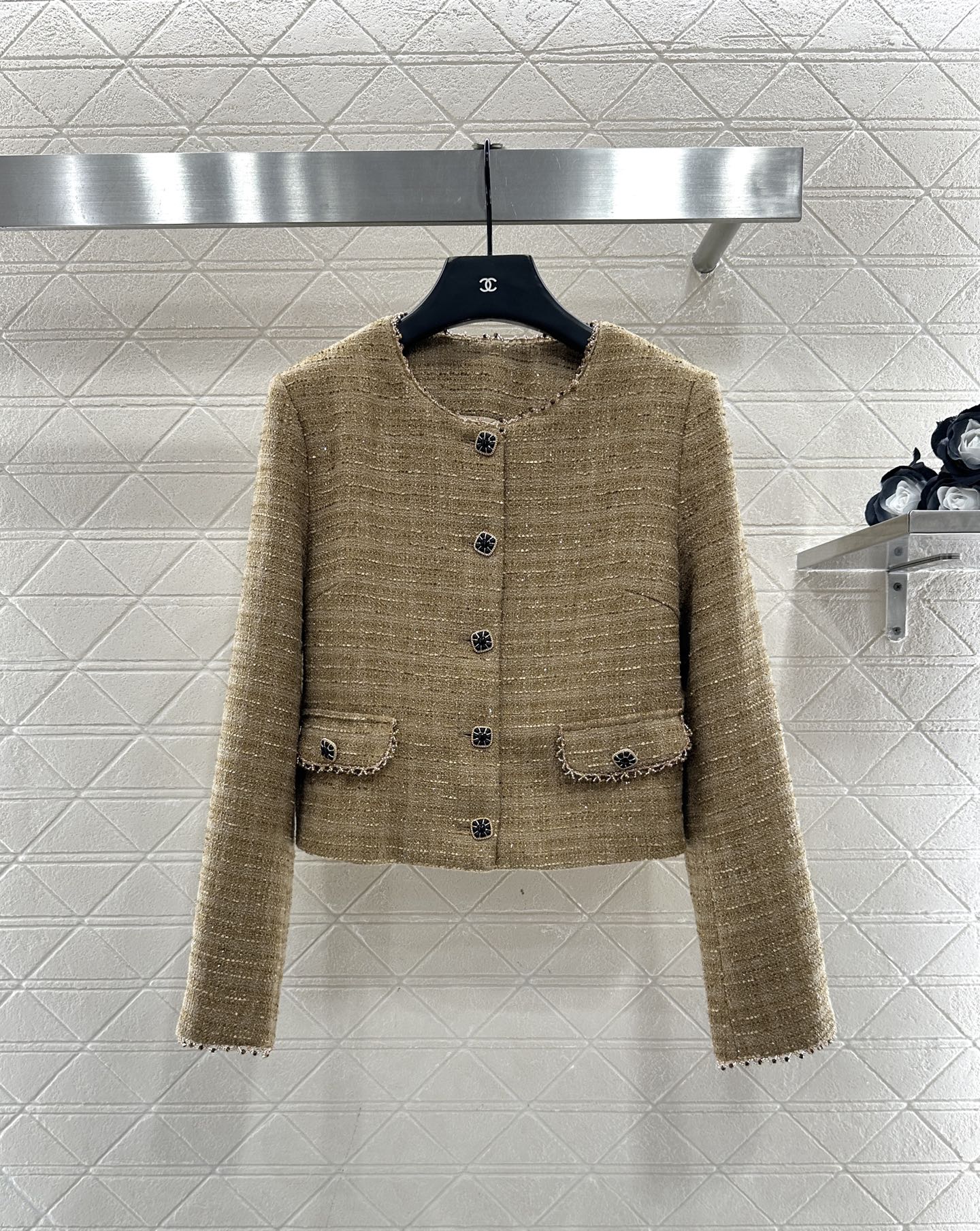 Round neck woven dress set