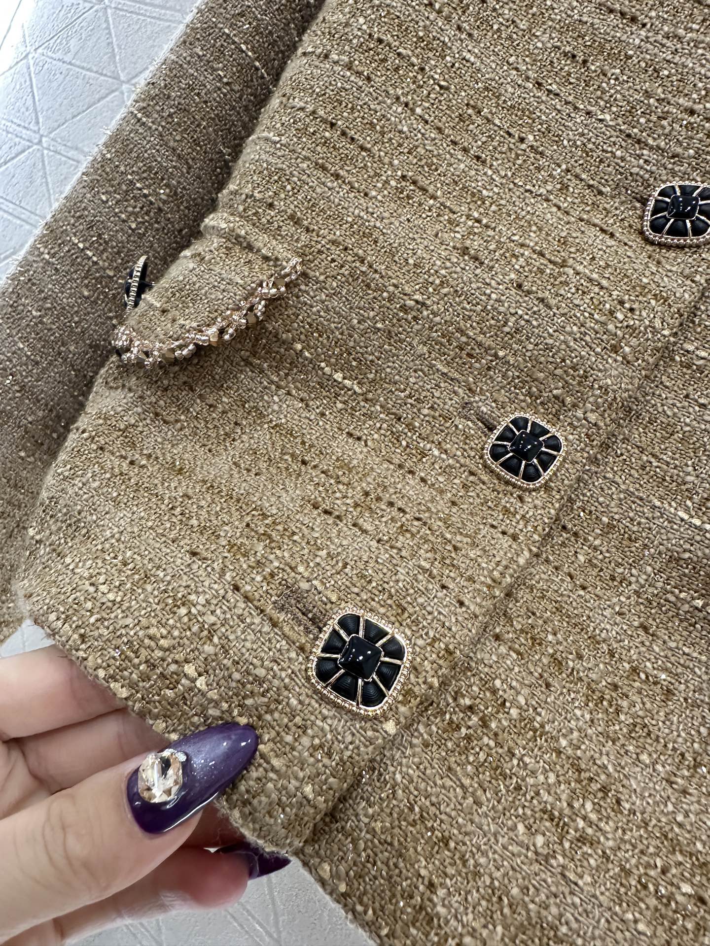 Round neck woven dress set