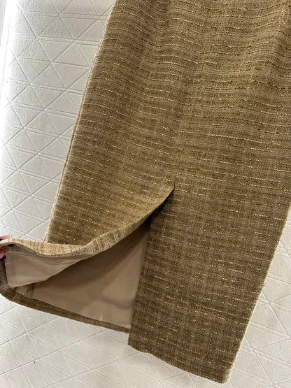 Round neck woven dress set