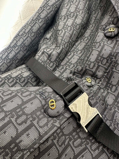 Flip collar jacquard suit jacket