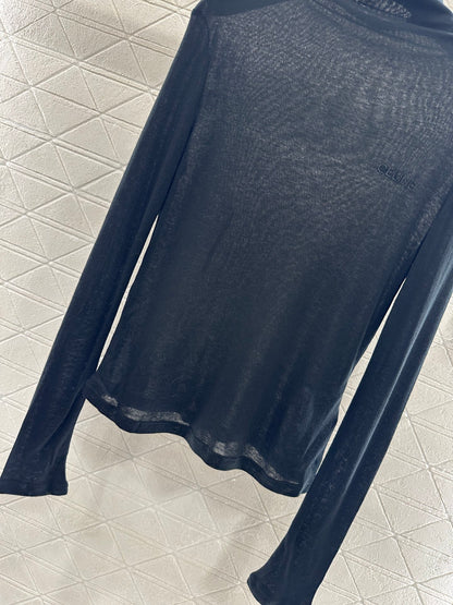 Slim fit letter high neck base shirt