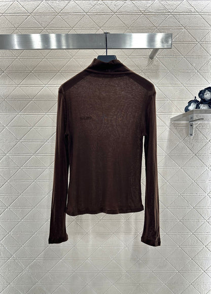 Slim fit letter high neck base shirt