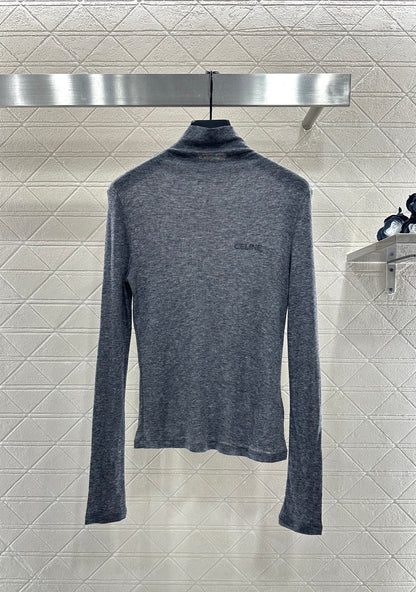 Slim fit letter high neck base shirt