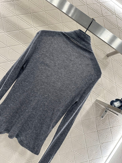 Slim fit letter high neck base shirt