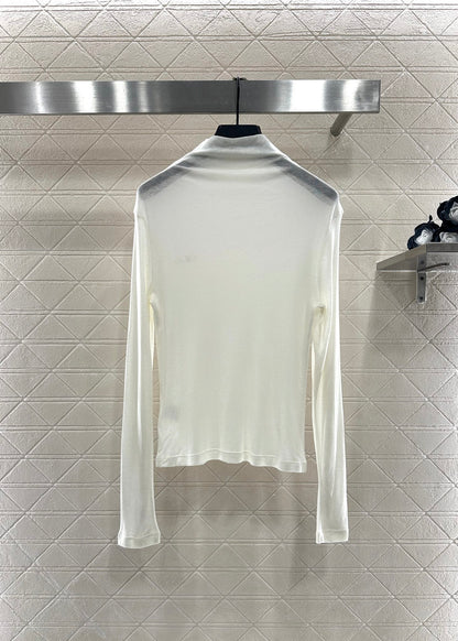 Slim fit letter high neck base shirt